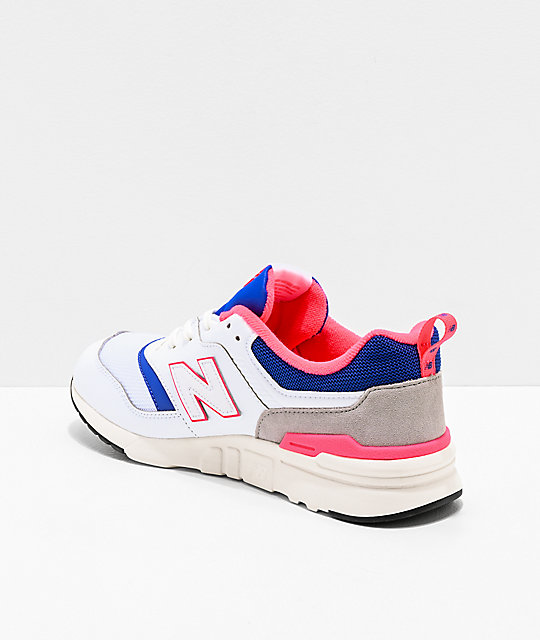 New Balance Lifestyle 997H White, Lazer Blue & Pink Shoes | Zumiez