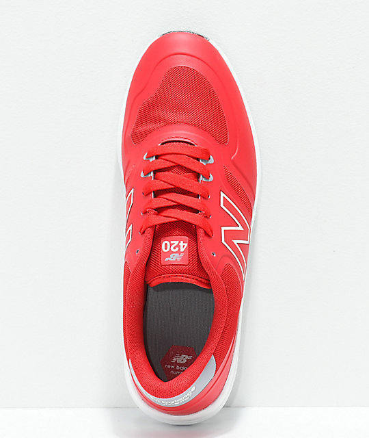 New Balance Numeric 420 Red & White Shoes New Balance Numeric 420 Red & White Shoes