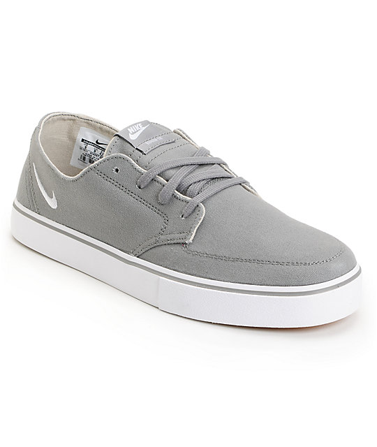 Nike 6.0 Braata LR Grey \u0026 White Skate Shoes | Zumiez