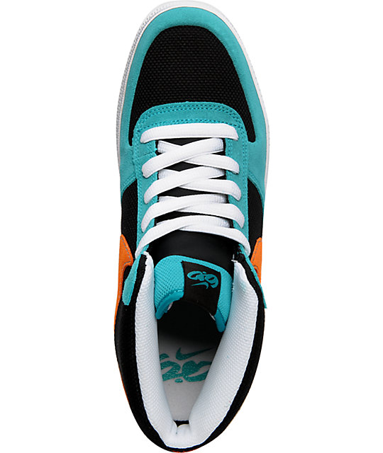 orange and turquoise shoes
