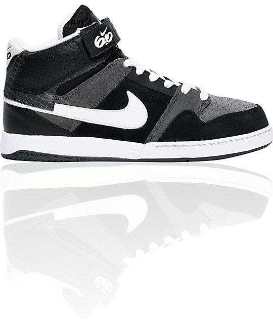 Nike 6.0 Mogan Mid 2 Black, White & Grey Shoes at Zumiez : PDP