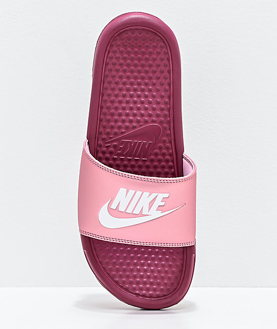 nike benassi maroon