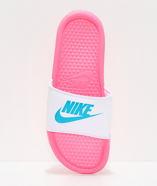 nike benassi slides pink