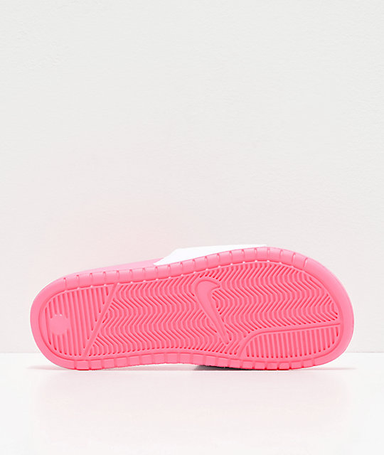 nike benassi slides pink