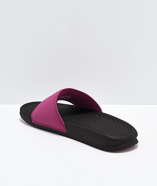 maroon nike flip flops