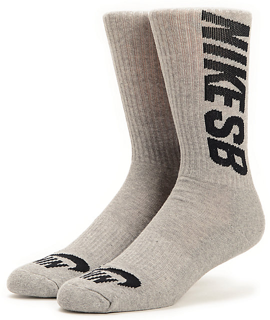 Nike SB 3 Pack Heather Grey Crew Socks | Zumiez