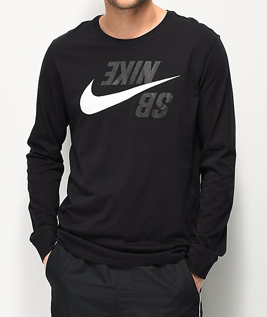 Nike SB Backwards camiseta negra de manga larga | Zumiez