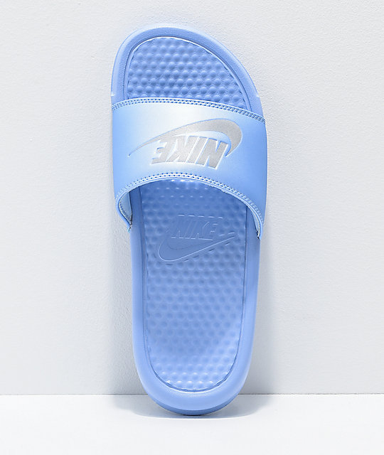 light blue nike sandals