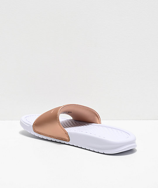 bronze slide sandals