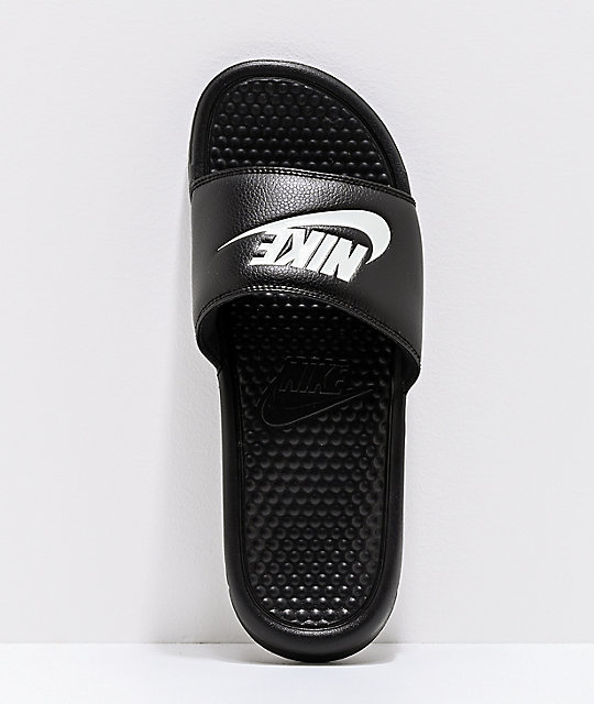 Nike SB Benassi White Logo Black Slide Sandals | Zumiez