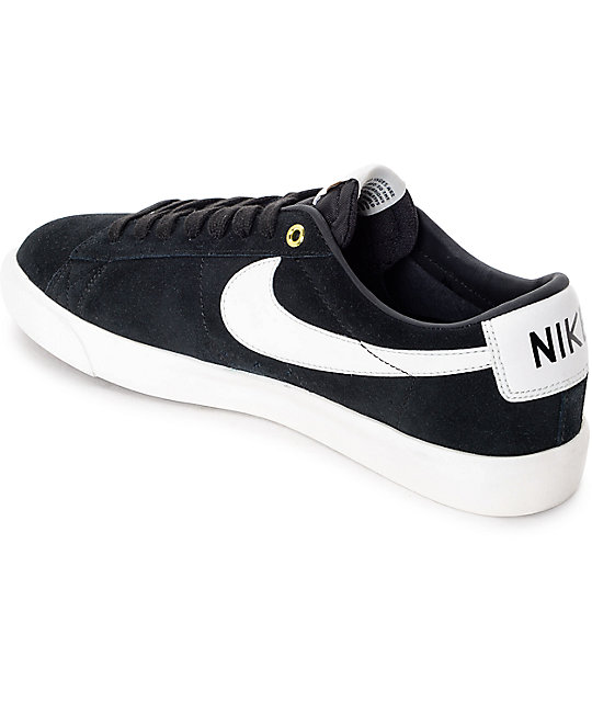 Nike SB Blazer Low GT zapatos de skate en blanco y negro | Zumiez