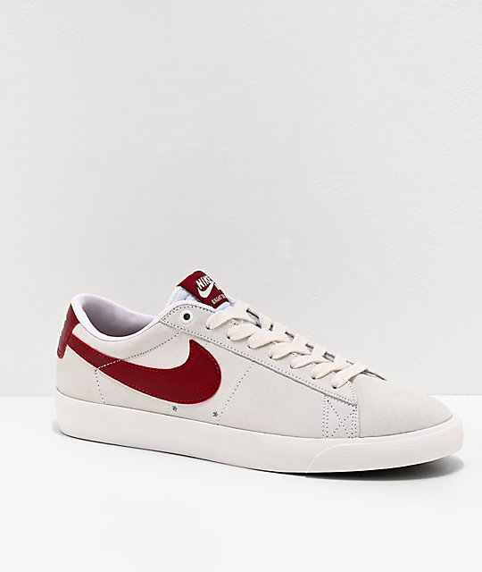 Nike SB Blazer Low Team zapatos de skate blancos y rojos | Zumiez