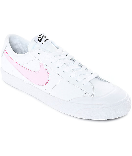 pink leather nike shoes