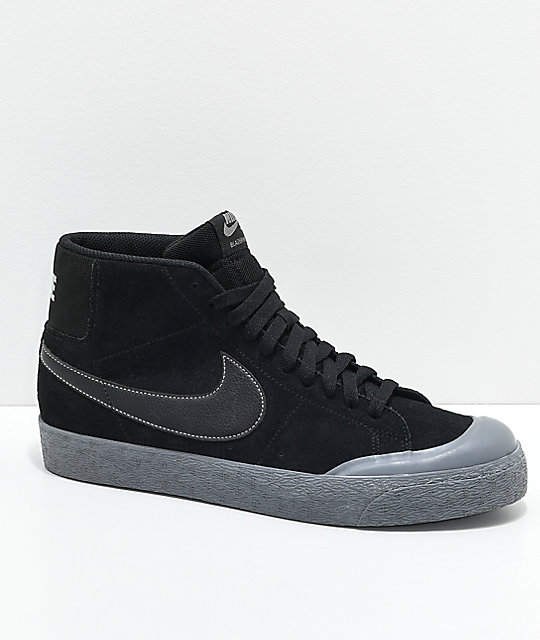 Nike SB Blazer XT Mid Black & Pewter Skate Shoes Nike SB Blazer XT Mid Black & Pewter Skate Shoes