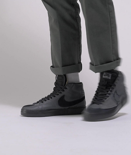 موقع هدايا مواليد Nike SB Blazer Zoom Mid Edge Iron Grey & Black Skate Shoes موقع هدايا مواليد