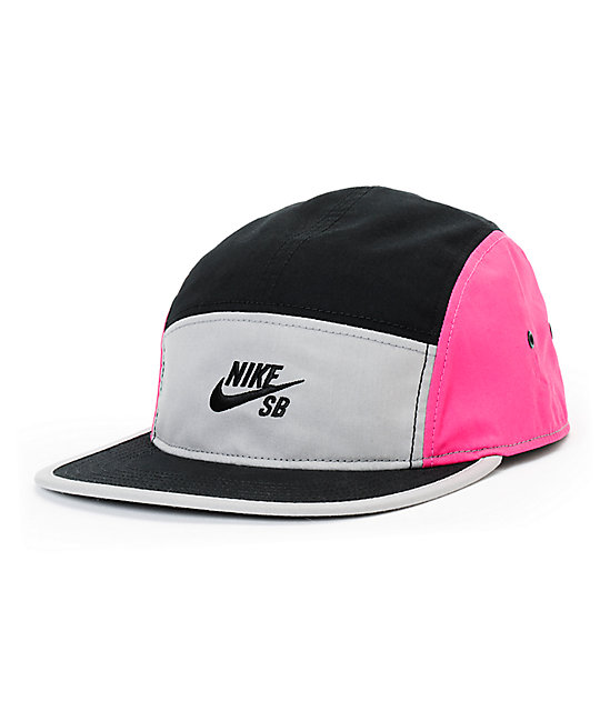 Nike SB Blockbuster Black, Grey, & Pink 5 Panel Hat | Zumiez