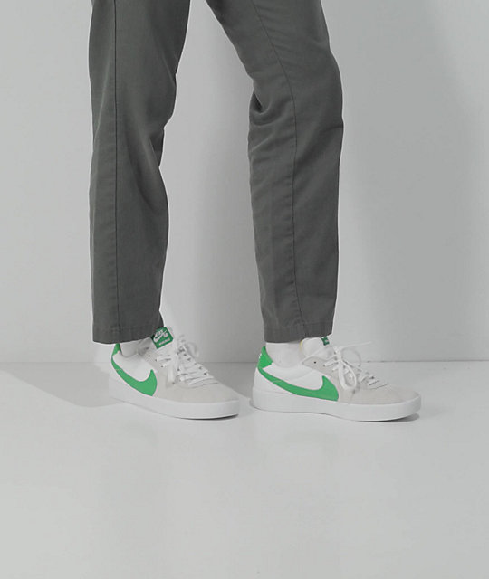 Nike SB Bruin React White & Lucky Green Skate Shoes