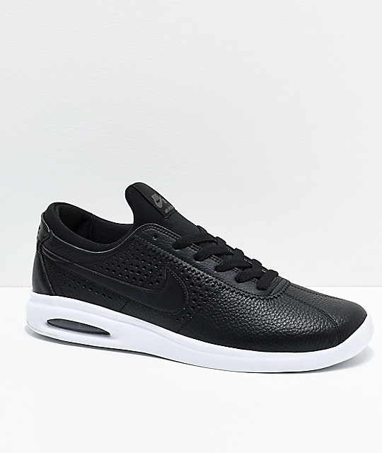 nike black and white leather shoes