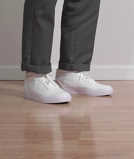 Supplement Toelating meerderheid Nike SB Charge Mid All White Skate Shoes
