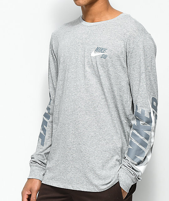 long sleeve grey nike shirt