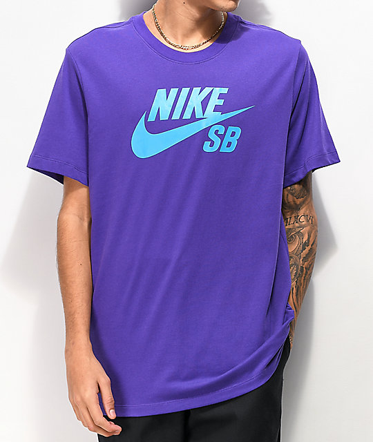purple and blue nike shirt