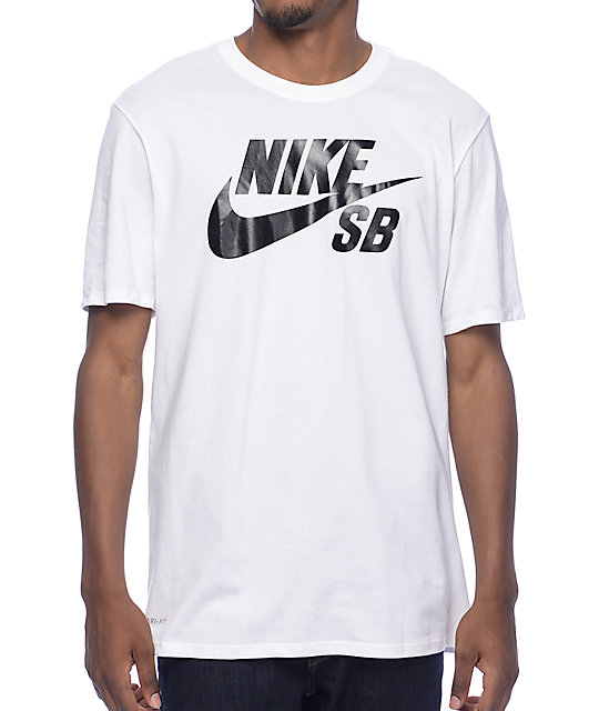 Nike SB Dri-Fit SB Logo White T-Shirt | Zumiez