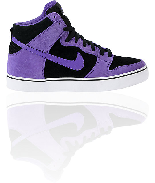 nike dunks black and purple