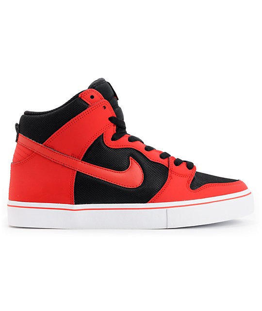 Nike SB Dunk High LR University Red & Black Skate Shoes | Zumiez