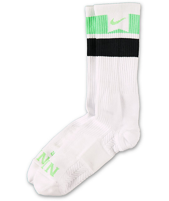 white and green nike socks