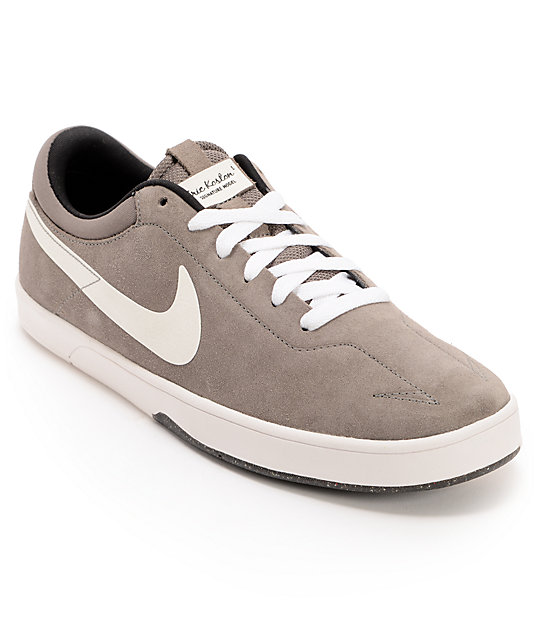 Nike SB Eric Koston Grey & White Suede Skate Shoes | Zumiez
