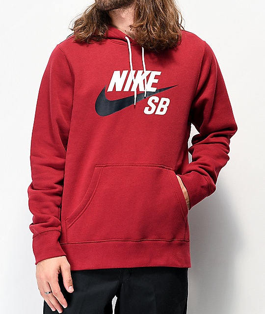 nike sb burgundy hoodie