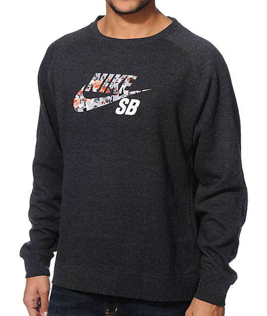 Nike SB Icon Charcoal & Mandarin Crewneck Sweatshirt