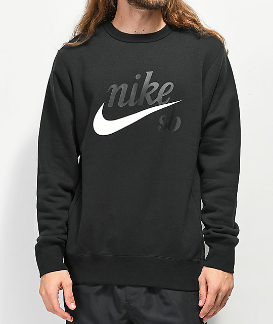 nike men's black crew neck sweatshirt