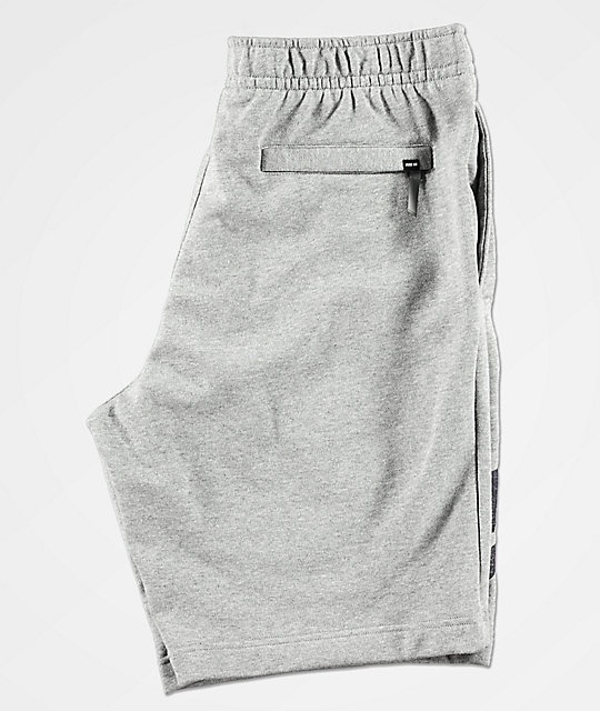 mens grey nike fleece shorts