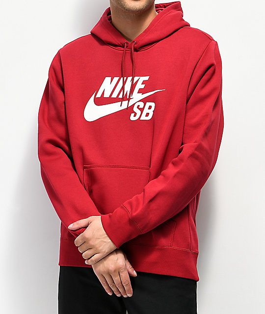 Nike SB Icon sudadera con capucha roja | Zumiez