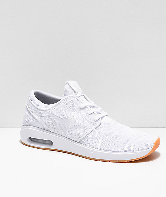 Nike SB Janoski Air Max 2 White & Gum Skate Shoes Nike SB Janoski Air Max 2 White & Gum Skate Shoes