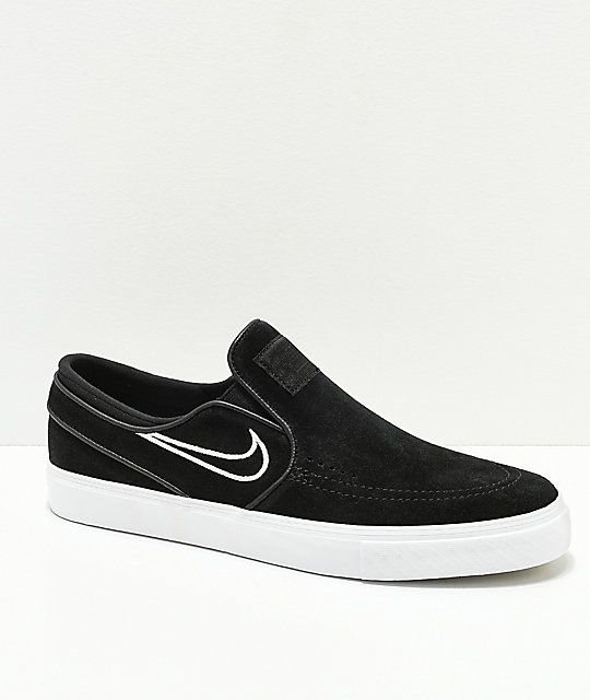 Nike SB Janoski Black & Bone Suede Slip-On Skate Shoes Nike SB Janoski Black & Bone Suede Slip-On Skate Shoes