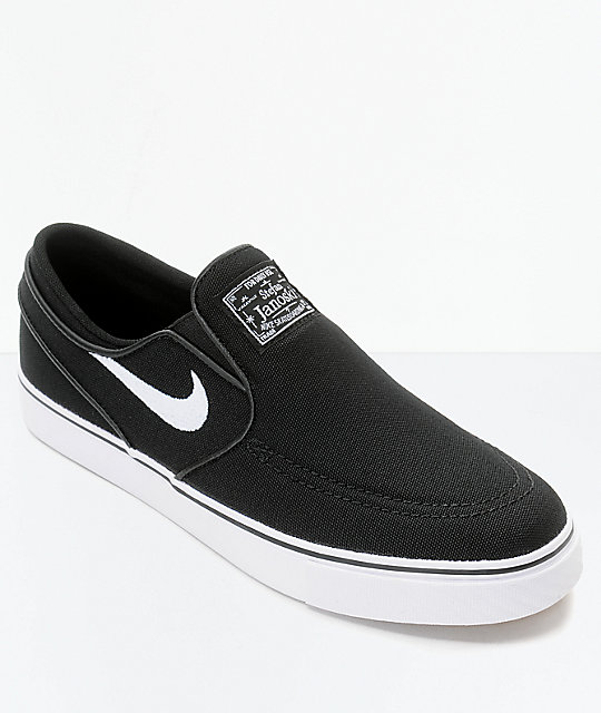 Sb janoski white and wolf clearance grey slip-on canvas skate shoes