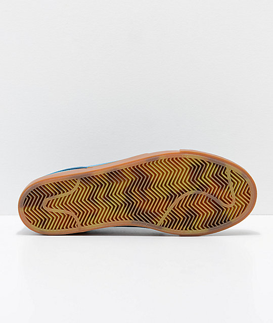 nike sb janoski blue & gum suede skate shoes