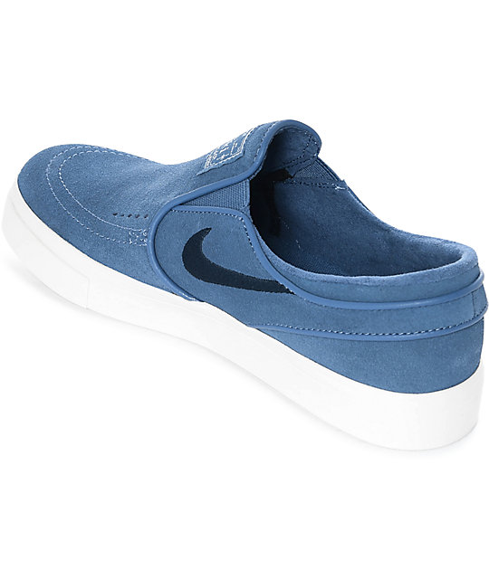 nike slip ons blue