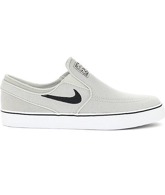Nike SB Janoski Pale Grey Boys Slip-On Canvas Skate Shoes | Zumiez