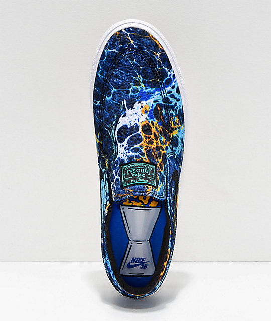 nike slip ons blue