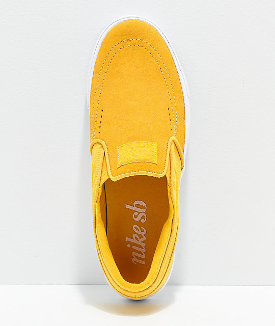 Nike SB Janoski Slip-On zapatos de skate de color amarillo ocre 