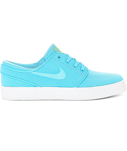 Nike SB Janoski Vivid Sky Blue Canvas Skate Shoes | Zumiez