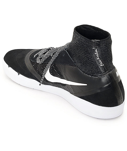 Nike Sb Koston 3 Hyperfeel Black White Skate Shoes Zumiez