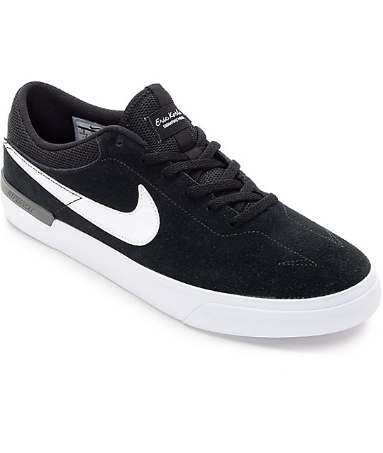 Nike SB Koston Hypervulc Black & White Skate Shoes | Zumiez