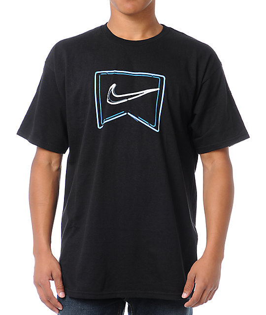 black and neon nike shirt