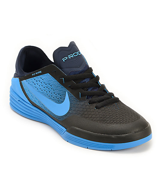 Nike SB P-Rod 8 Black & Photo Blue Skate Shoes | Zumiez