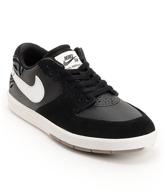 Nike SB Paul Rodriguez 7 GS Black \u0026 White Kids Skate Shoes | Zumiez