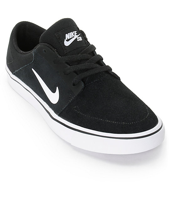 Nike SB Portmore Black & White Boys Skate Shoes at Zumiez : PDP